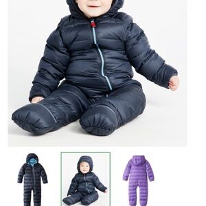 Navy Blue Baby Snowsuit with Hood